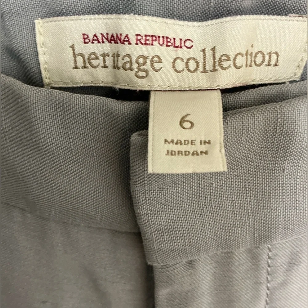 Banana Republic Heritage Collection Viscose Linen Wide-Leg Gray Pants Size 6